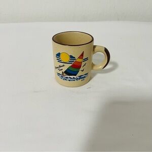 Corpus Christi Colorful Sailboat Mini Mug Souvenir Cream/Brown Color Keepsake